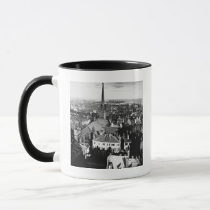 The ornamented spire of a church in Boston Mug