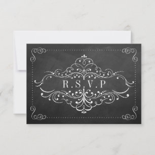The Ornate Chalkboard Wedding Collection RSVP Card
