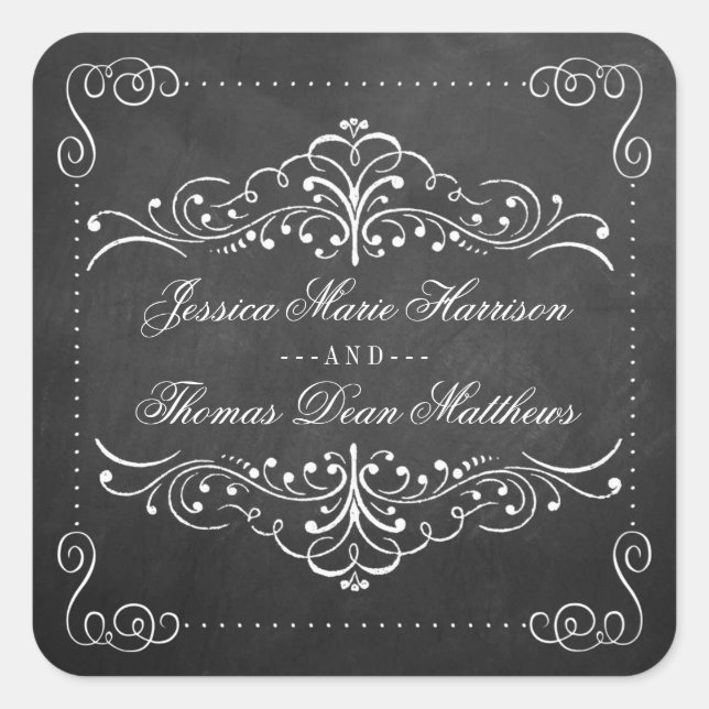The Ornate Chalkboard Wedding Collection - Seals (Front)