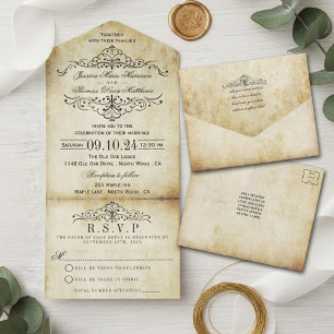 The Ornate Flourish Vintage Wedding Collection All In One Invitation