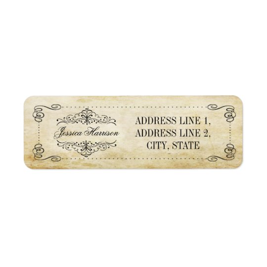 The Ornate Flourish Vintage Wedding Collection Return Address Label