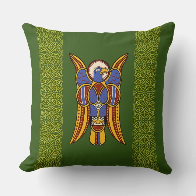 The 'Ornithological Omen' Celtic Eagle Cushion (Front)