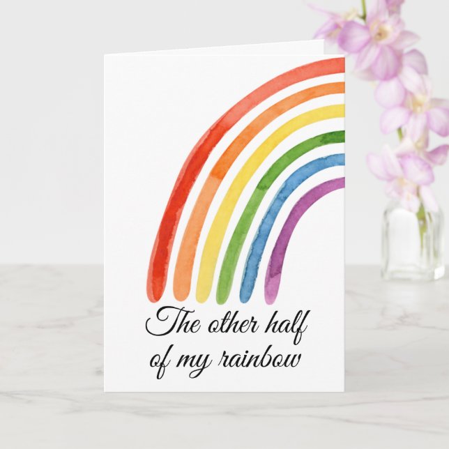 The Other Half Of My Rainbow You Complete Me Card (Orchid)