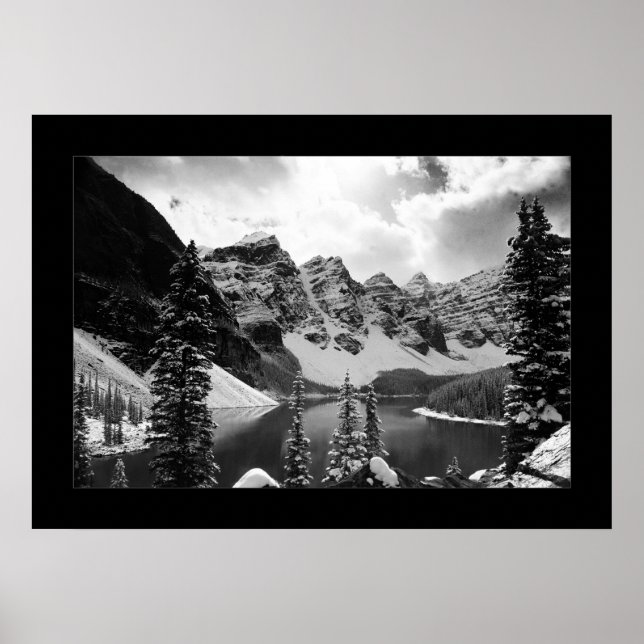 The Other Moraine Lake (Black & White) Poster (Front)