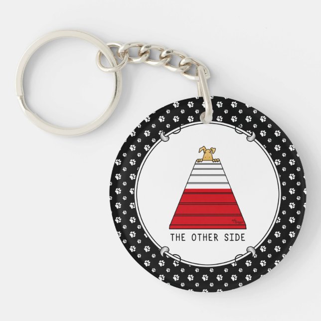 The Other Side - agility funny scared nervous dog Key Ring (Front)