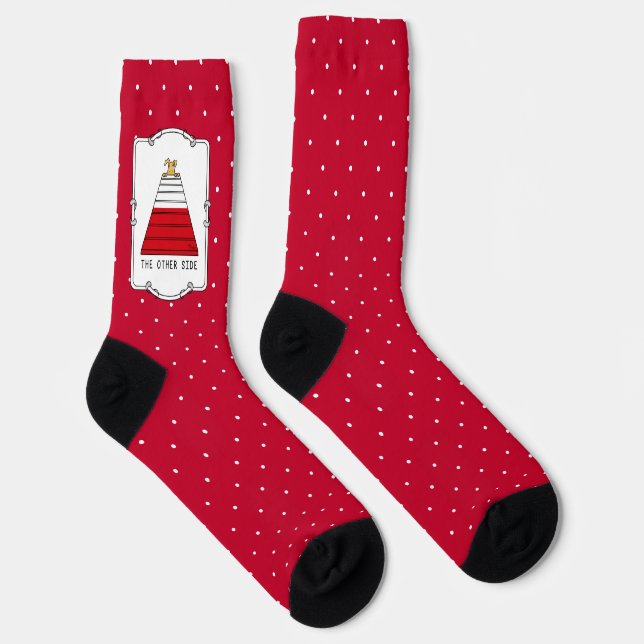 The Other Side - agility funny scared nervous dog Socks (Right)