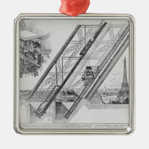 The Otis Elevator in the Eiffel Tower Metal Tree Decoration