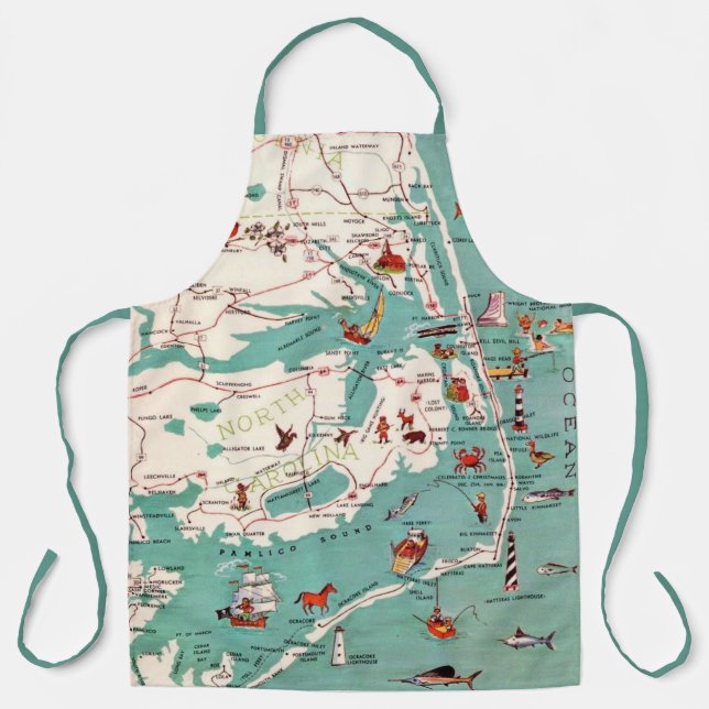 The Outer Banks Illustrated Map  Apron (Front)
