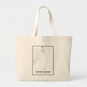 The Outer Banks Map Large Tote Bag
