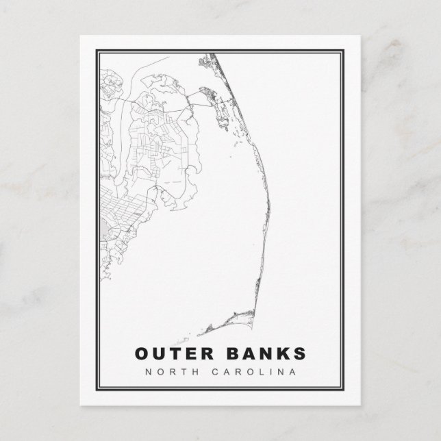 The Outer Banks Map Postcard (Front)