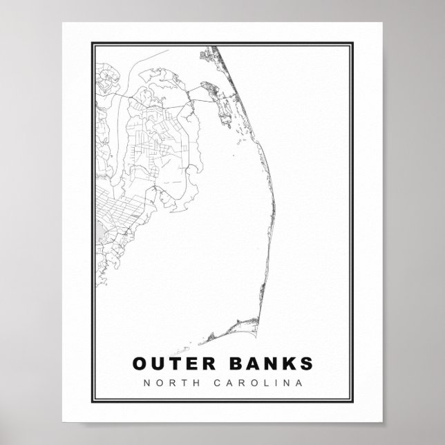 The Outer Banks Map Poster (Front)