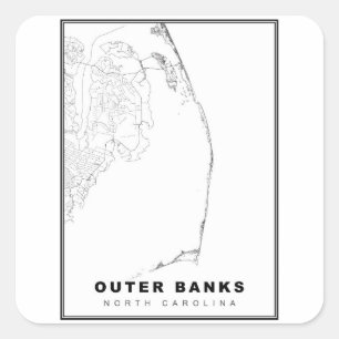 The Outer Banks Map Square Sticker