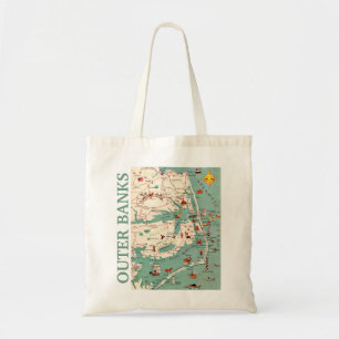 The Outer Banks Map Tote Bag