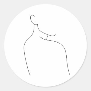 The outline of a woman classic round sticker