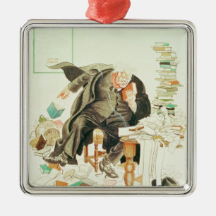 The Outline of Sanity' Satirical Cartoon Metal Ornament