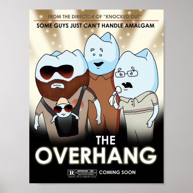 "The Overhang" Dental Art & Humour Poster (Front)
