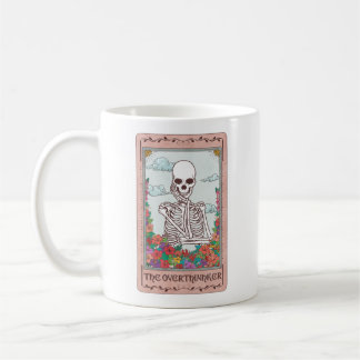 The Overthinker Skeleton Tarot Card Funny Tarot Coffee Mug
