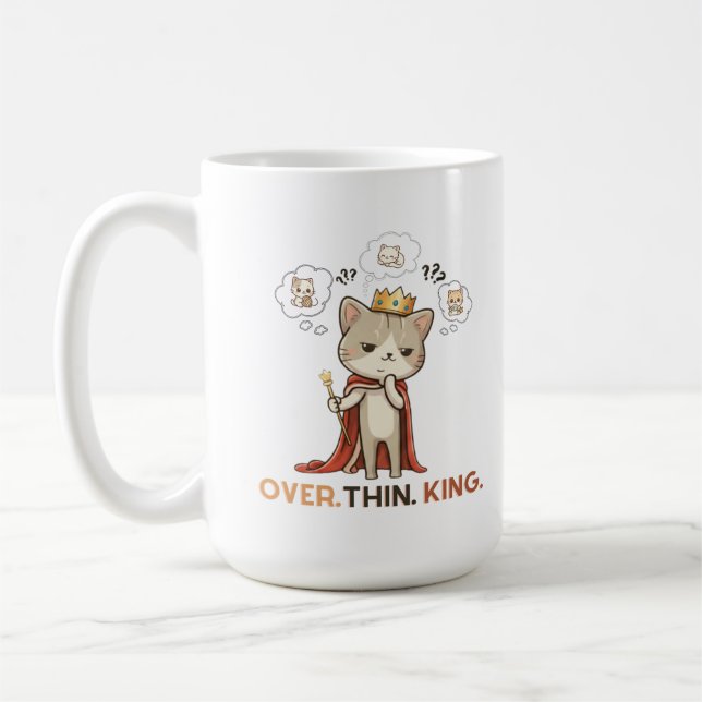 The Overthinking King Coffee Mug (Left)