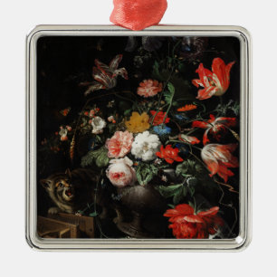 The Overturned Bouquet by Abraham Mignon Metal Ornament