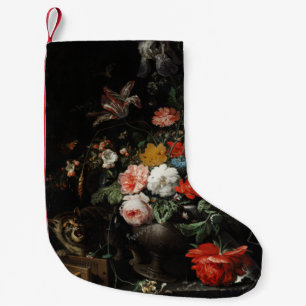 The Overturned Bouquet by Abraham Mignon Small Christmas Stocking