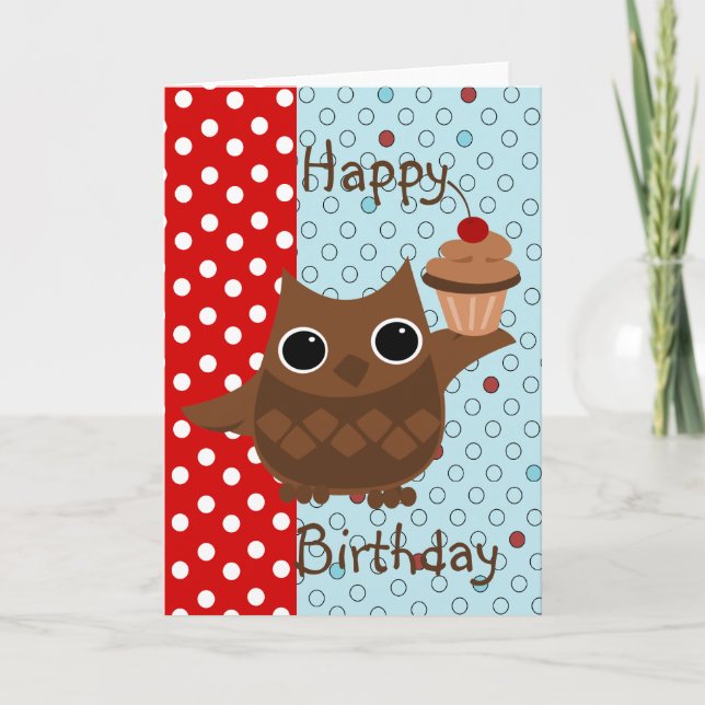The Owl and the Cupcake Card (Front)
