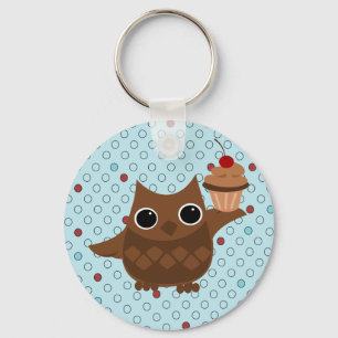 The Owl and the Cupcake Key Ring
