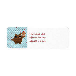 The Owl and the Cupcake Return Address Label