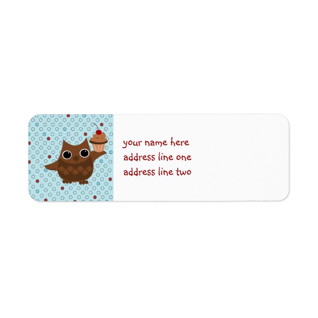 The Owl and the Cupcake Return Address Label (Front)
