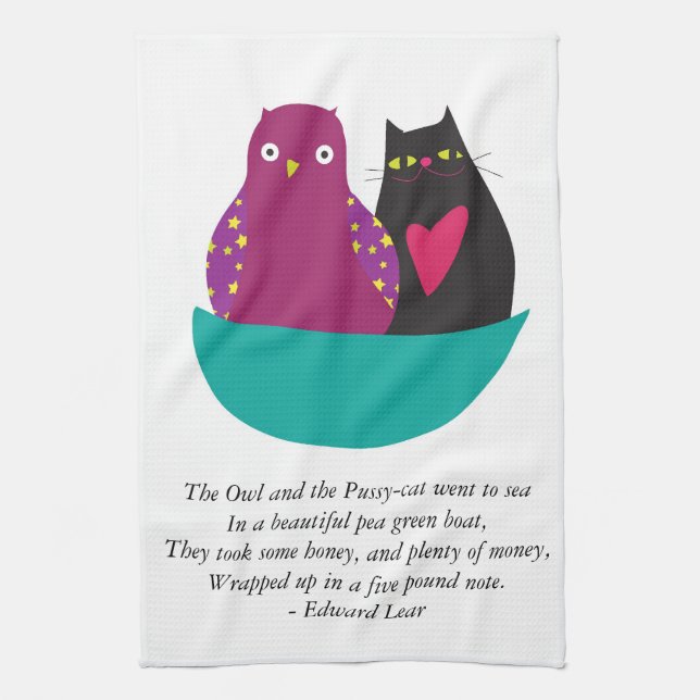 The Owl and the Pussycat - Kitchen Towel/Tea Towl Tea Towel (Vertical)