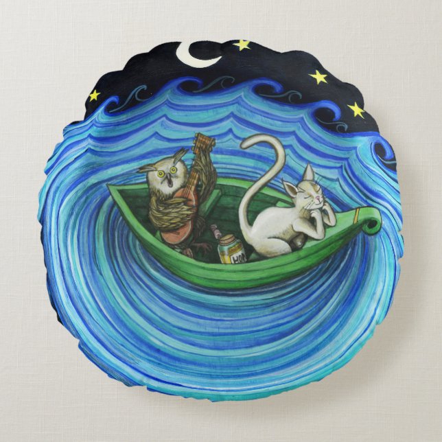 The Owl and The Pussycat Throw Pillow (Front)