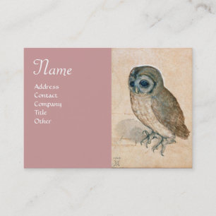 THE OWL Monogram ,antique pink Business Card