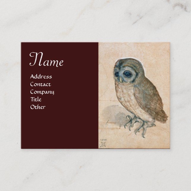 THE OWL Monogram,brown Business Card (Front)