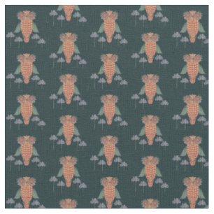 The Owl of wisdom and flowers Fabric