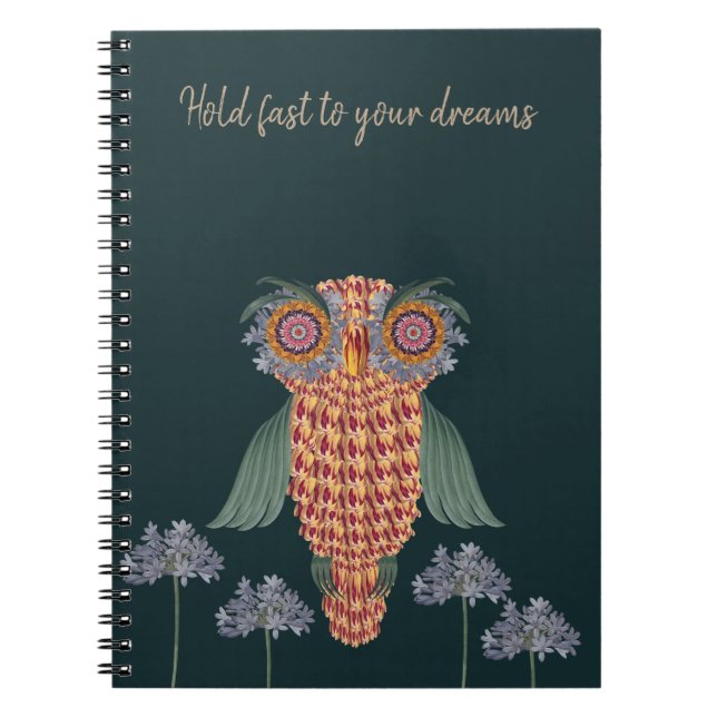 The Owl of wisdom and flowers Notebook (Front)