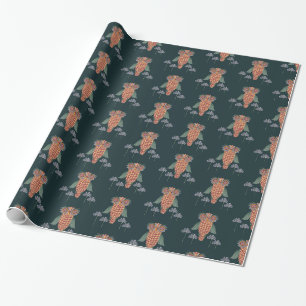 The Owl of wisdom and flowers Wrapping Paper