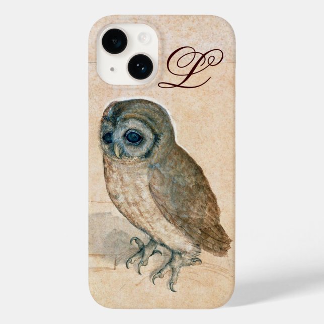 THE OWL , PIink ,Sepia Monogram Case-Mate iPhone Case (Back)