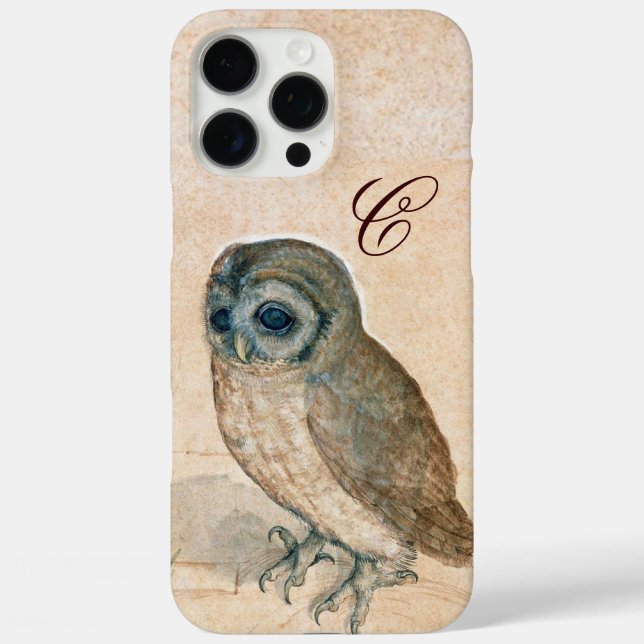 THE OWL , Pink ,Sepia Monogram Case-Mate iPhone Case (Back)