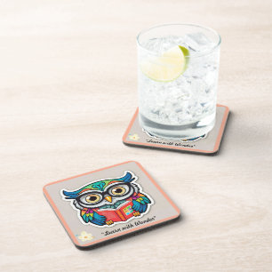 "The Owl Reader" Coaster