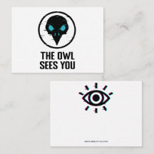 The Owl Sees You - Glitch Eye Horror Shirt - White