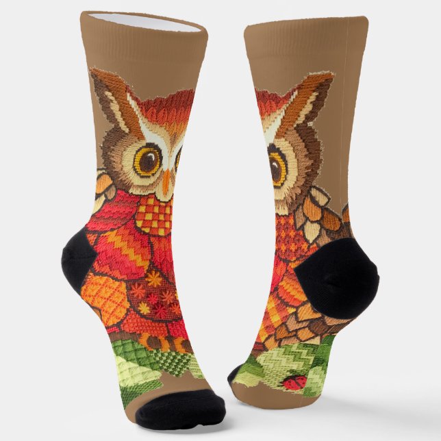 The Owl Stichery Socks (Angled)