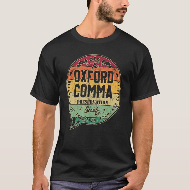The Oxford Comma Preservation Society Dictionary V T-Shirt (Front)
