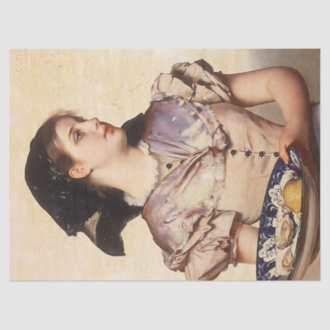 The Oyster Girl (by Karl Gussow) Tissue Paper (Front)