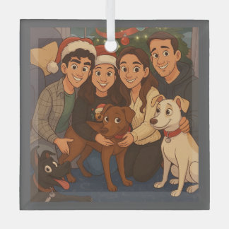 The pack at Christmas Glass Tree Decoration