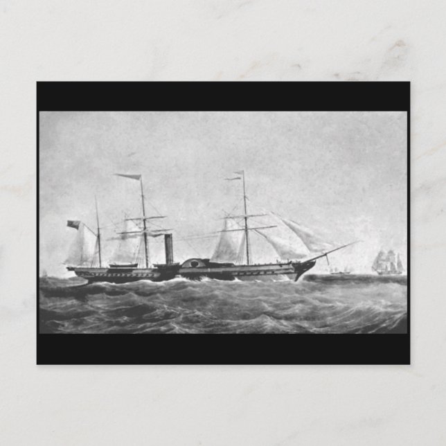 The Paddle Steamer, RMS ‘Britannia’, 1840 Postcard (Front)
