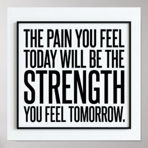 The Pain You Feel Today Will Be The Strength Poster