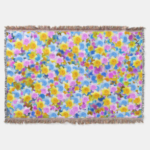 The Painted Garden: Multi-Colored Daffodils Throw Blanket
