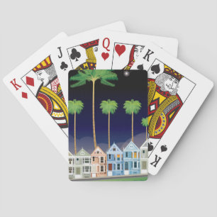 The Painted Ladies at Night San Francisco Playing Cards