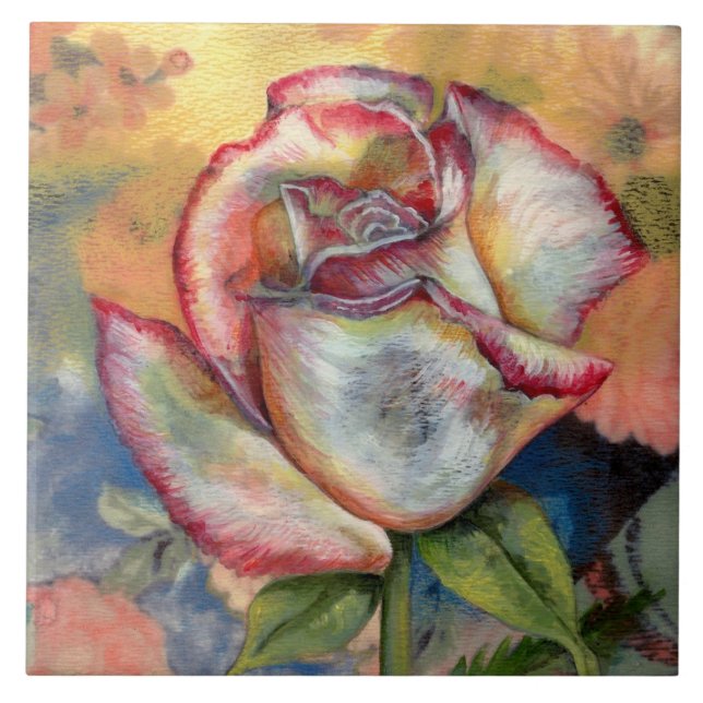 "THE PAINTED ROSE" by CR SINCLAIR Ceramic Tile (Front)