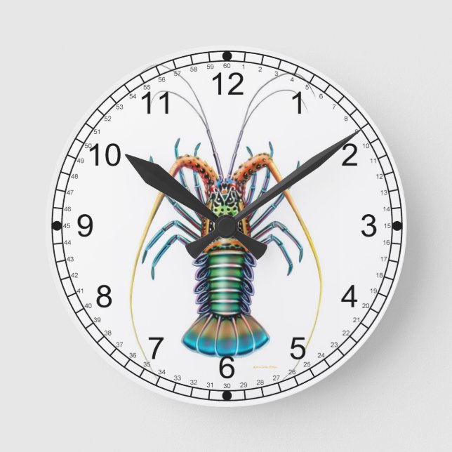 The Painted Spiny Lobster Wall Clock (Front)