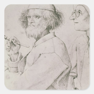 The Painter and the Art Lover Square Sticker